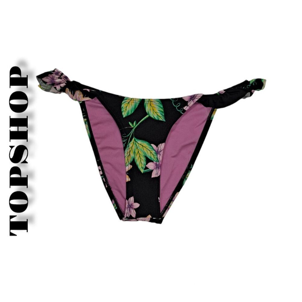 Topshop Floral Tanga Bikini Bottom
